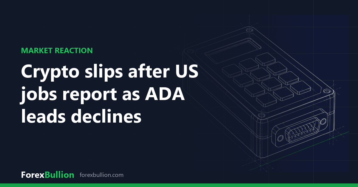 Crypto slips after US jobs report as ADA leads declines