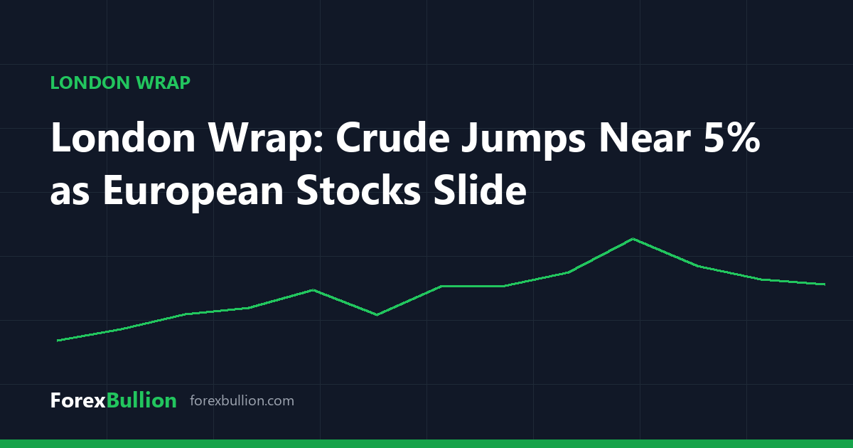 London Wrap: Crude Jumps Near 5% as European Stocks Slide