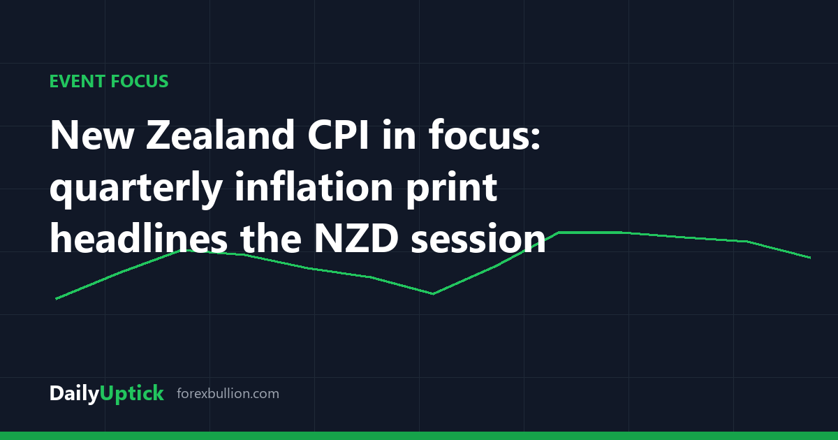 New Zealand CPI in focus: quarterly inflation print headlines the NZD session