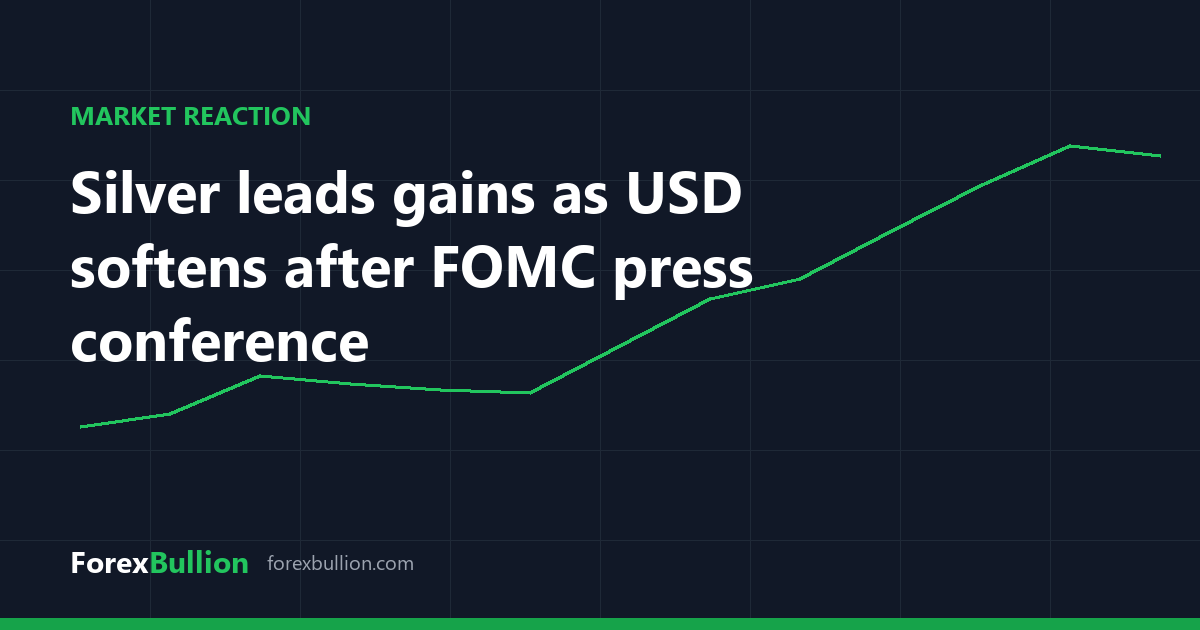 Silver leads gains as USD softens after FOMC press conference