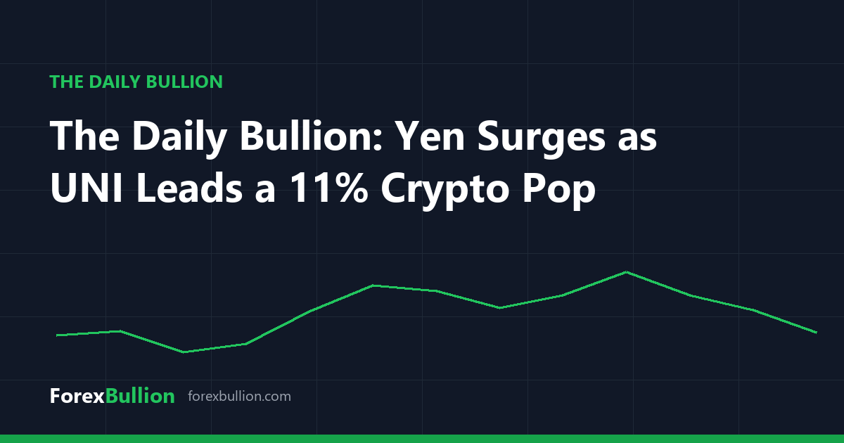 The Daily Bullion: Yen Surges as UNI Leads a 11% Crypto Pop