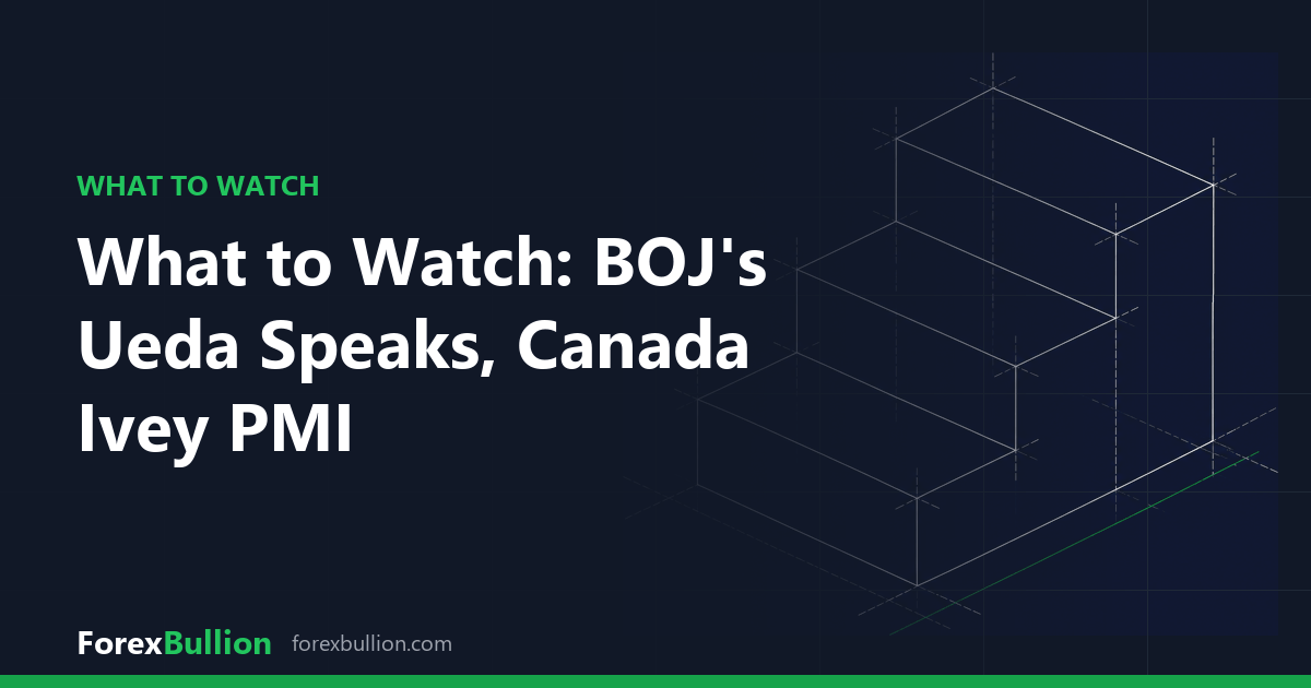 What to Watch: BOJ's Ueda Speaks, Canada Ivey PMI